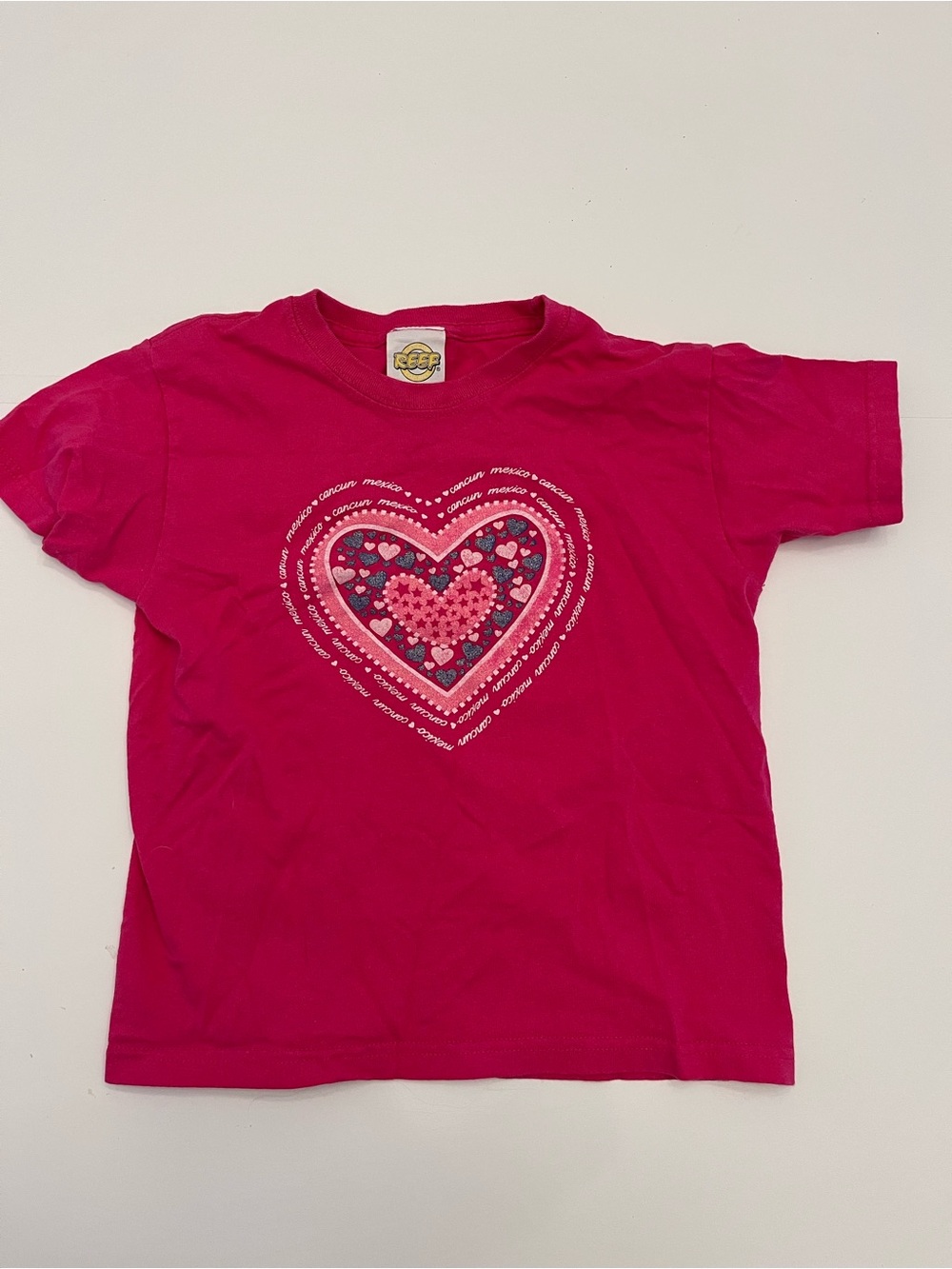 Reef Girls Heart Graphic Tee - Hot Pink Size 10/12